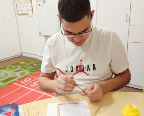 Návštěva divadla loutek, psaní, matematika. Interaktivní tabule