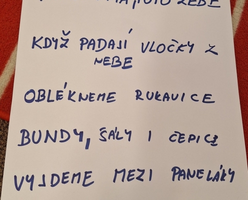 rytmizujeme tento měsíc básničku o zimě